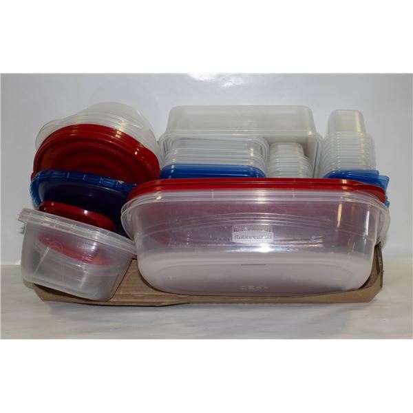 LARGE ASSORTMENT OF PLASTIC CONTAINERS WITH LIDS