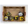 Image 1 : FLAT WITH 6 VARIOUS TAPE MEASURES INCL.