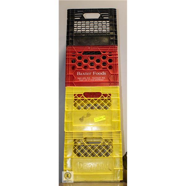 LOT OF 4 STORAGE CRATES