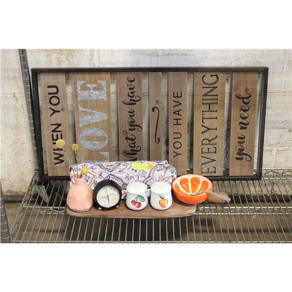 WOODEN WALL DECOR METAL FRAMED +