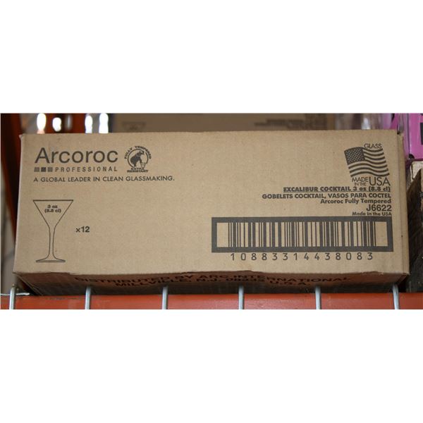 NEW CASE WITH 12 X 3 OZ ARCOROC FULLY TEMPERED-
