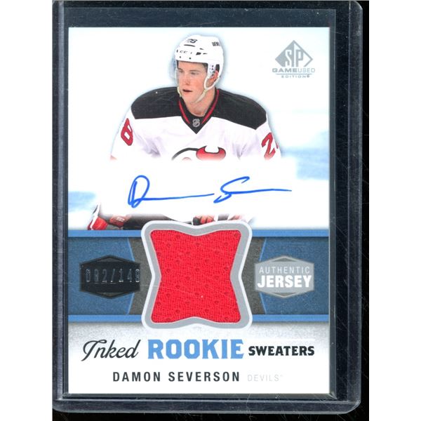 2014-15 SP Game Used Inked Rookie Sweaters #IRSDS Damon Severson 82/149 BV $40