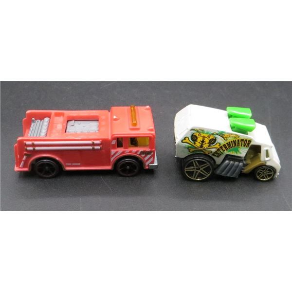 2 Hot Wheels Die Cast Fire Eater & Exterminator