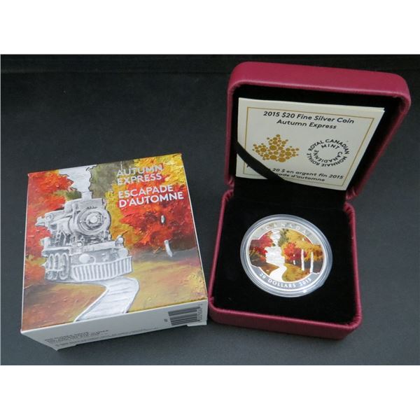 RCM 2015 $20 Autumn Express 9999 Pure Silver Coin (4375/7500)