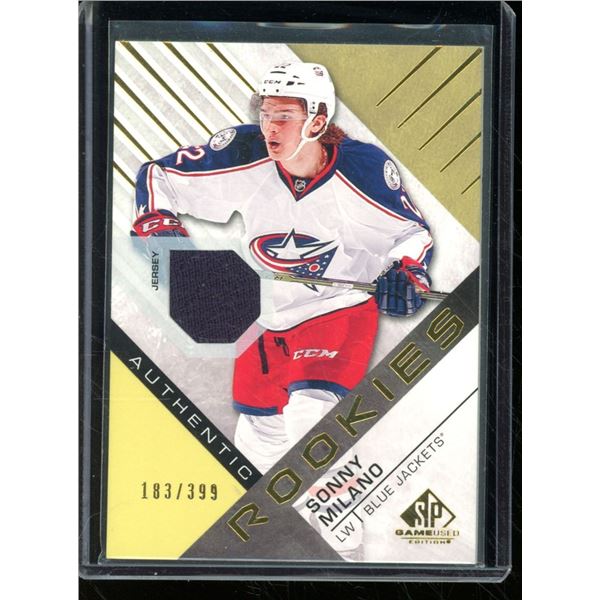 2016-17 SP Game Used Gold #150 Sonny Milano JSY 183/399 BV $20