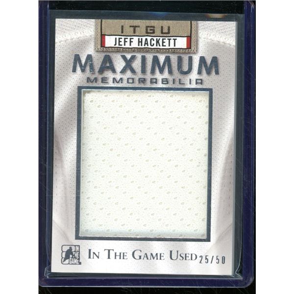 2015-16 ITG Used Maximum Memorabilia Silver #MMJH1 Jeff Hackett 25/50