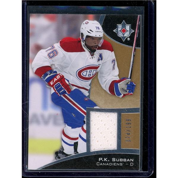 2015-16 Ultimate Collection #14 P.K. Subban JSY 74/199 BV $22