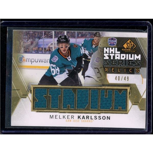 2015-16 SP Game Used Stadium Series Relics Gold #SJMK Melker Karlsson 40/49