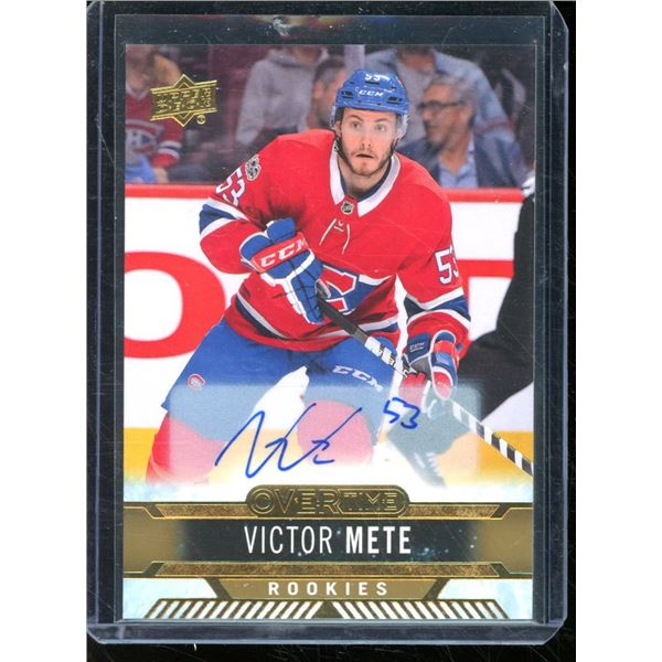 2017-18 Upper Deck Overtime Gold #177 Victor Mete Autograph Rookie Card BV $22