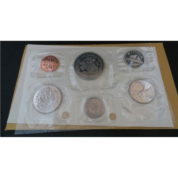 Royal Canadian Mint 1971 BC Dollar Uncirculated 6 Coin Collector Set