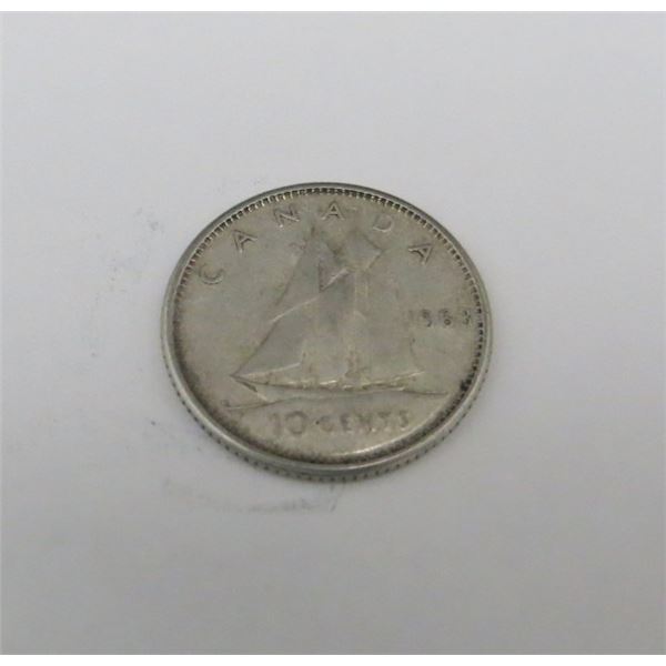 1963 Canadian Silver 10 Cent Coin