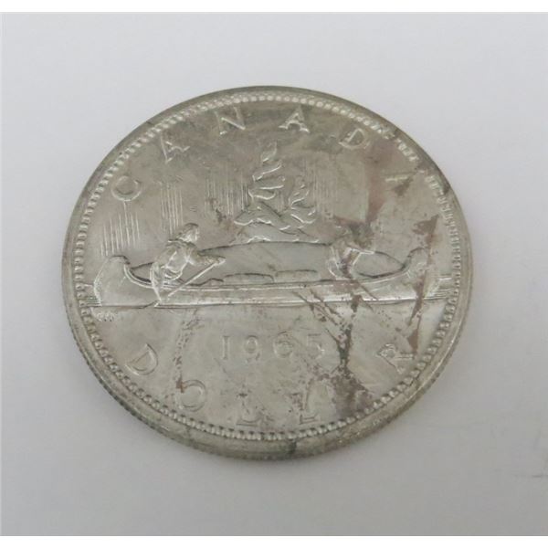1965 Canadian Silver $1 Dollar Coin