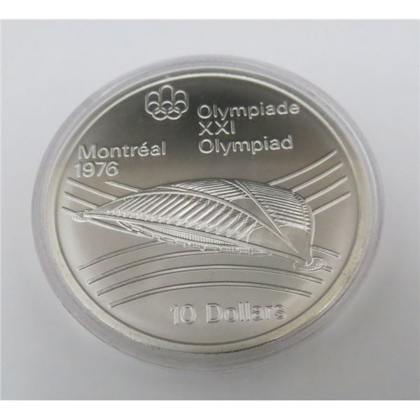 1976 Canadian Silver $10 Dollars Coin Montreal XXI Olympic Games (1.4454 oz of 925 Fine Silver)