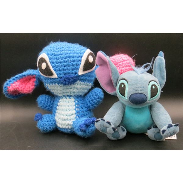Lot of 2 Disney Stitch Plush One is Crochet handmade & other is from Disney Store