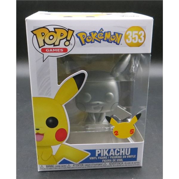 New Funko Pokemon Pikachu #353 Silver Metallic 25 Year Sticker