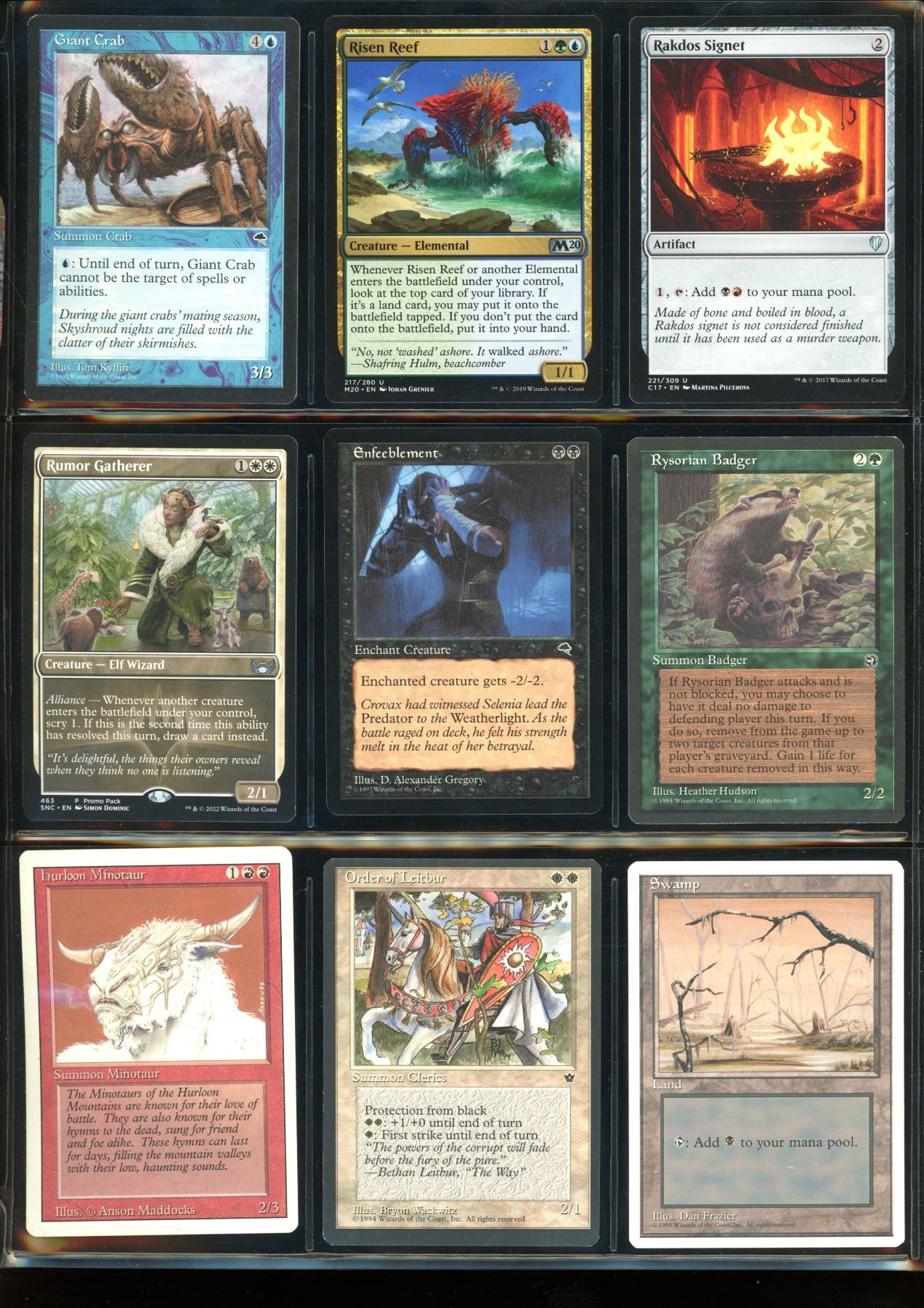 Lot Of 9 Various Magic The Gathering Cards Various Sets & Colors