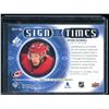Image 2 : 2020-21 SP Authentic Sign of the Times #SOTTRD Ryan Dzingel BV $22