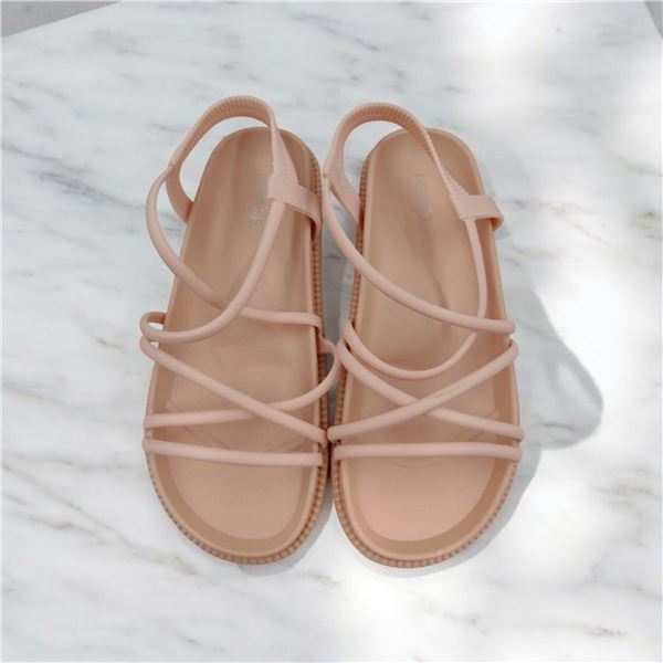 Women's strappy sandals peach color Size 36