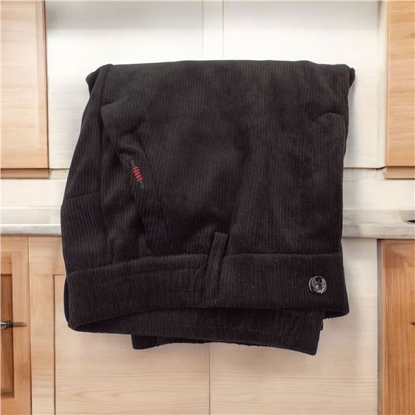Men's corduroy pants Black and Grey warm inside Size L