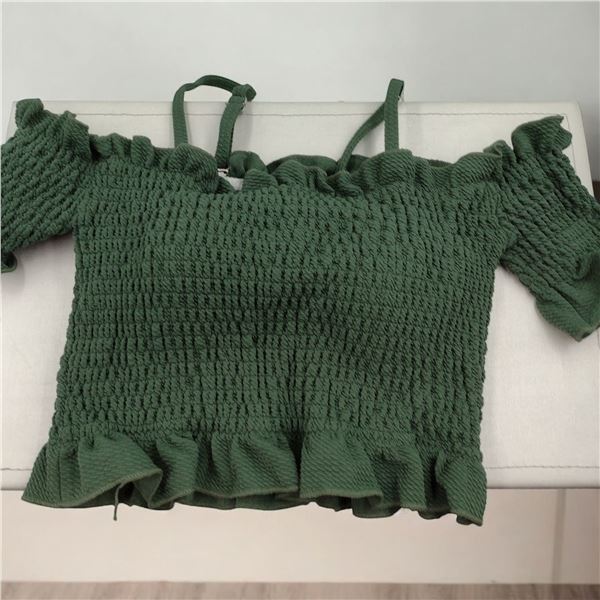 Black one piece with lace size M with Olive green crop top for women Size S