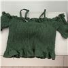 Image 1 : Black one piece with lace size M with Olive green crop top for women Size S