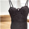 Image 6 : Black one piece with lace size M with Olive green crop top for women Size S