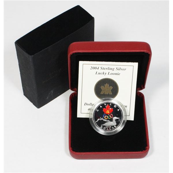 2004 CANADA LUCKY LOONIE STERLING SILVER COIN