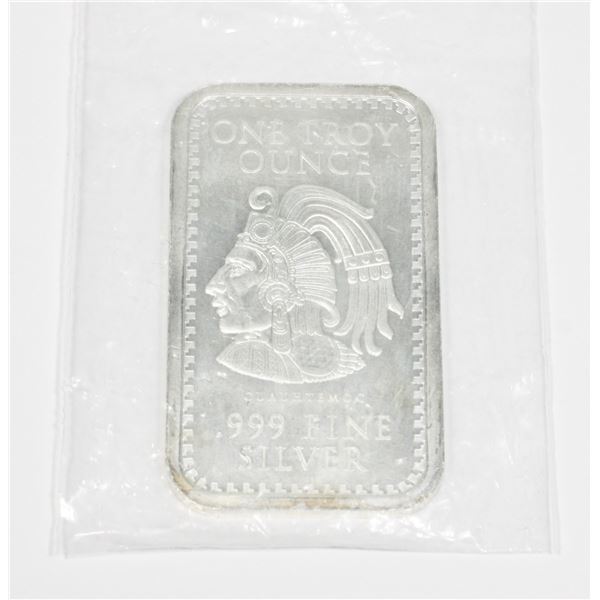 CUAUHTEMOC AZTEC 1-OZ 999 FINE SILVER BAR