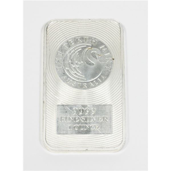 1-OZ 9999 FINE SILVER PERTH MINT KANGAROO BAR
