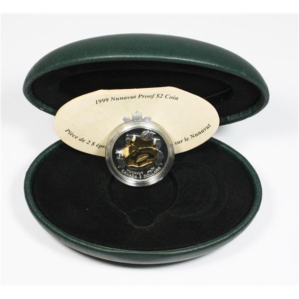 1999 NUNAVUT PROOF $2 COIN STERLING SILVER (92.5%)