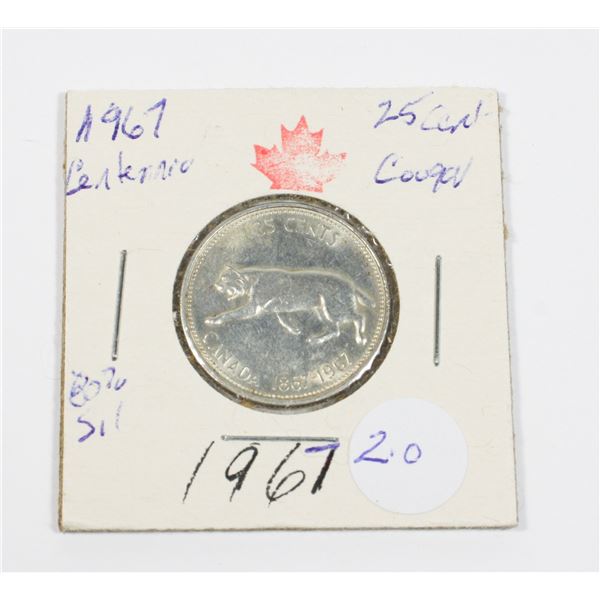 1867-1967 QUARTER 80% SILVER