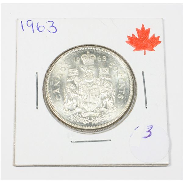 1963 50 CENT 80% SILVER WHITE
