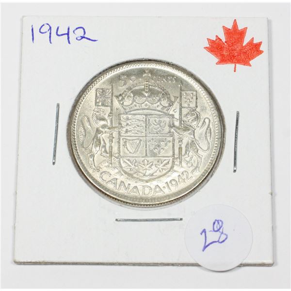 1942 50 CENT W,W,II 80% SILVER