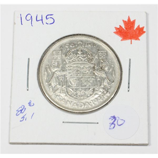 1945 50 CENT W.W.II 80% SILVER