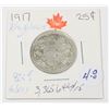 Image 1 : 1917 KING GEORGE V QUARTER 92.5 % SILVER W.W.I