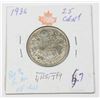 Image 1 : 1936 KING GEORGE V QUARTER 80 % SILVER