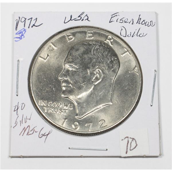 1972 S U.S.A. EISENHOWER DOLLAR SILVER CLAD 40%