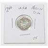 Image 1 : 1940 S W.W.I. II USA MERCURY DIME 90% SILVER