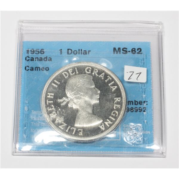 1956 SILVER DOLLAR GRADED BY C.C.C.S. MS-62