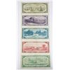 Image 2 : 1954 – 5 BILLS $1 F/F3660007 $2 D/U0126586 $5