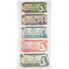 Image 1 : 1973 – 5 BILLS $1 ALS3631297$2. AGT6240143 $5