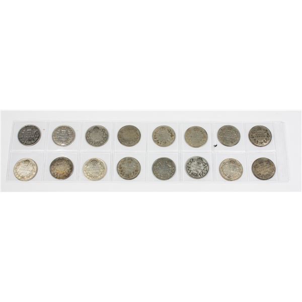 16 KING GEORGE V DIMES SIL 1902,19,20,21,28,29 X 2