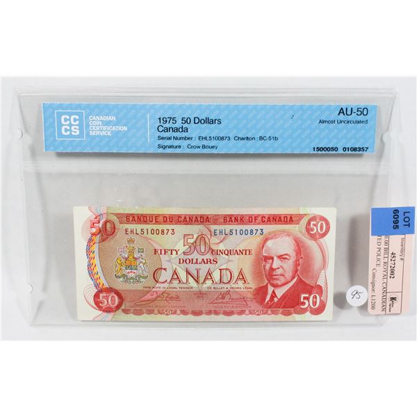 1975 $50.00 BILL ROYAL CANADIAN MOUNTED POLICE