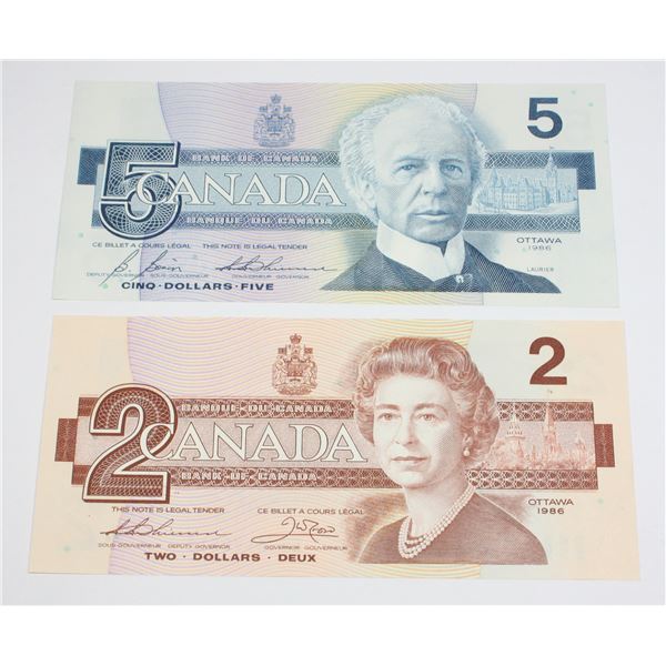 1986 $2 EBL6190515 T/C (ROBIN) & 1986 $5