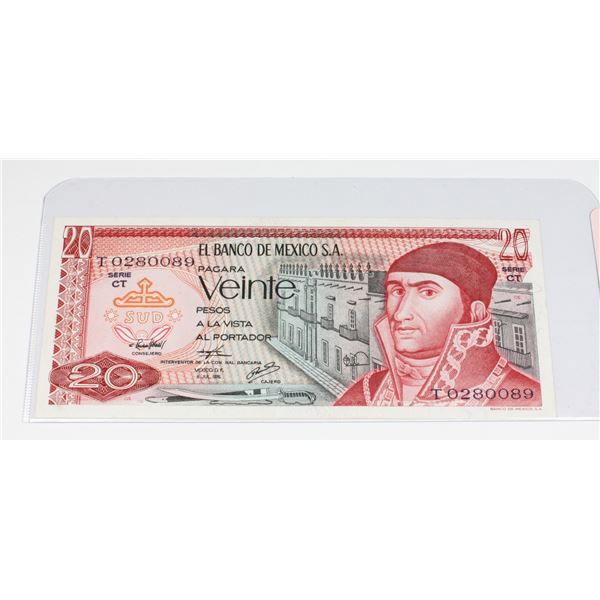 1976 EL BANCO DE MEXICO S.A. 20 PESO
