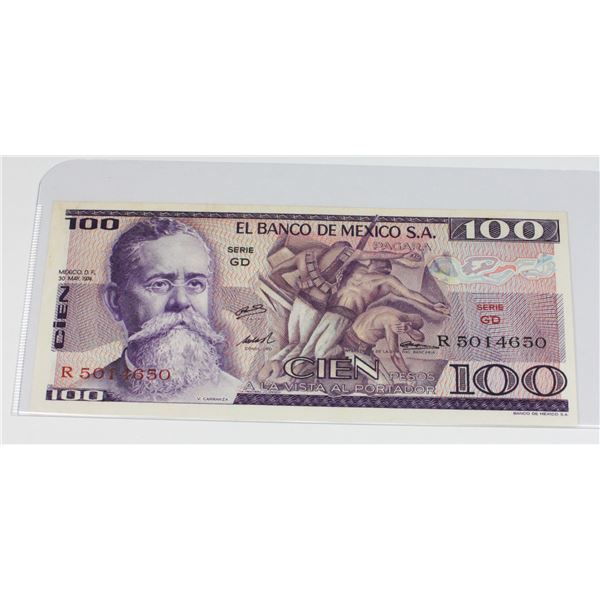 1974 EL BANCO DE MEXICO S.A.100 PESO