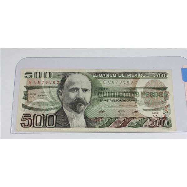 1984 EL BANCO DE MEXICO S.A. 500 PESO