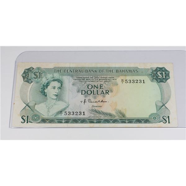 1974 THE CENTRAL BANK OF THE BAHAMAS ONE DOLLAR
