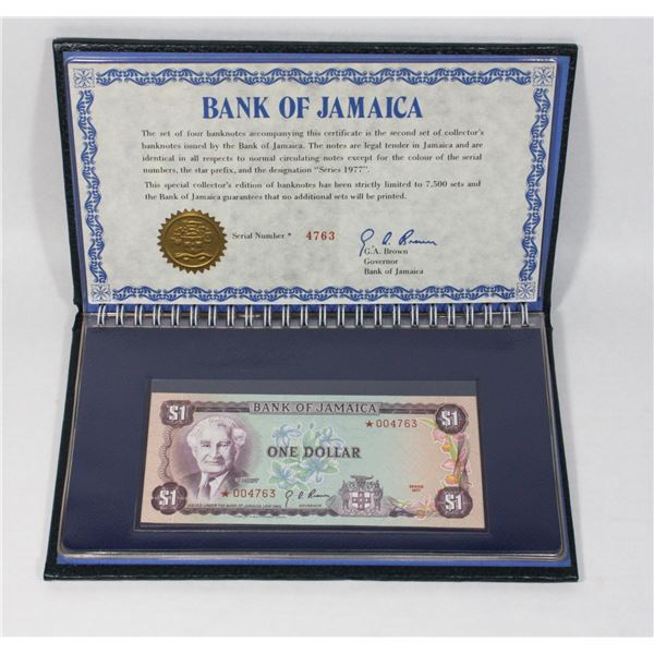 1977BANK OF JAMAICA * NOTE COLLECTOR SET 1,2,5& 10