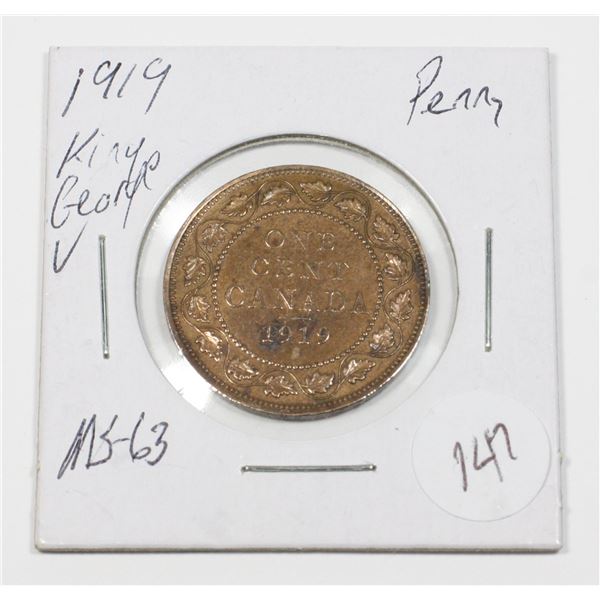1919 KING GEORGE V LARGE PENNY GOLDEN COLOR